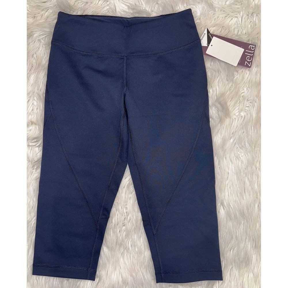 NEW‎ Zella XS Performer Zeltek Stretch Slim Fit Reversible Bike Shorts Navy